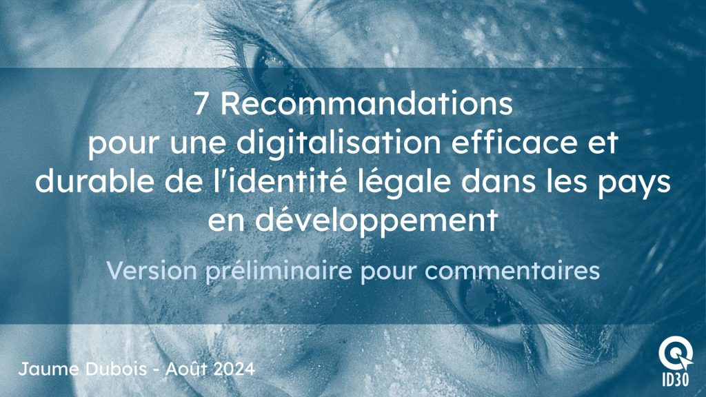 Cover page of the 7 Recommendations for digitalizing Identity deck